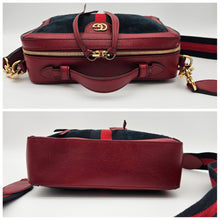Load image into Gallery viewer, Authentic G G Ophidia Top Handle Suade Navy Blue