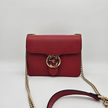 Load image into Gallery viewer, Authentic G G Interlocking G Shoulder Bag Red
