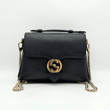 Load image into Gallery viewer, Authentic G G Interlocking G Top Handle Medium Black