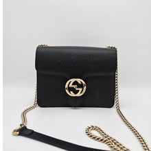 Load image into Gallery viewer, Authentic G G Interlocking G Shoulder Bag Black