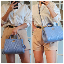 Load image into Gallery viewer, Authentic G G Marmont Tote Blue Leather
