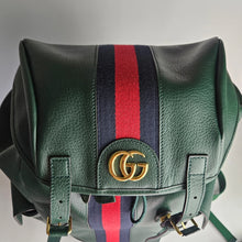 Load image into Gallery viewer, Authentic G G Ophidia Leather Backpack Green
