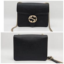 Load image into Gallery viewer, Authentic G G Interlocking G Shoulder Bag Black
