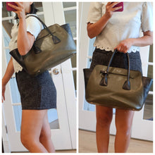 Load image into Gallery viewer, Authentic Prada Black green leather
