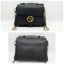 Load image into Gallery viewer, Authentic G G Interlocking G Top Handle Medium Black
