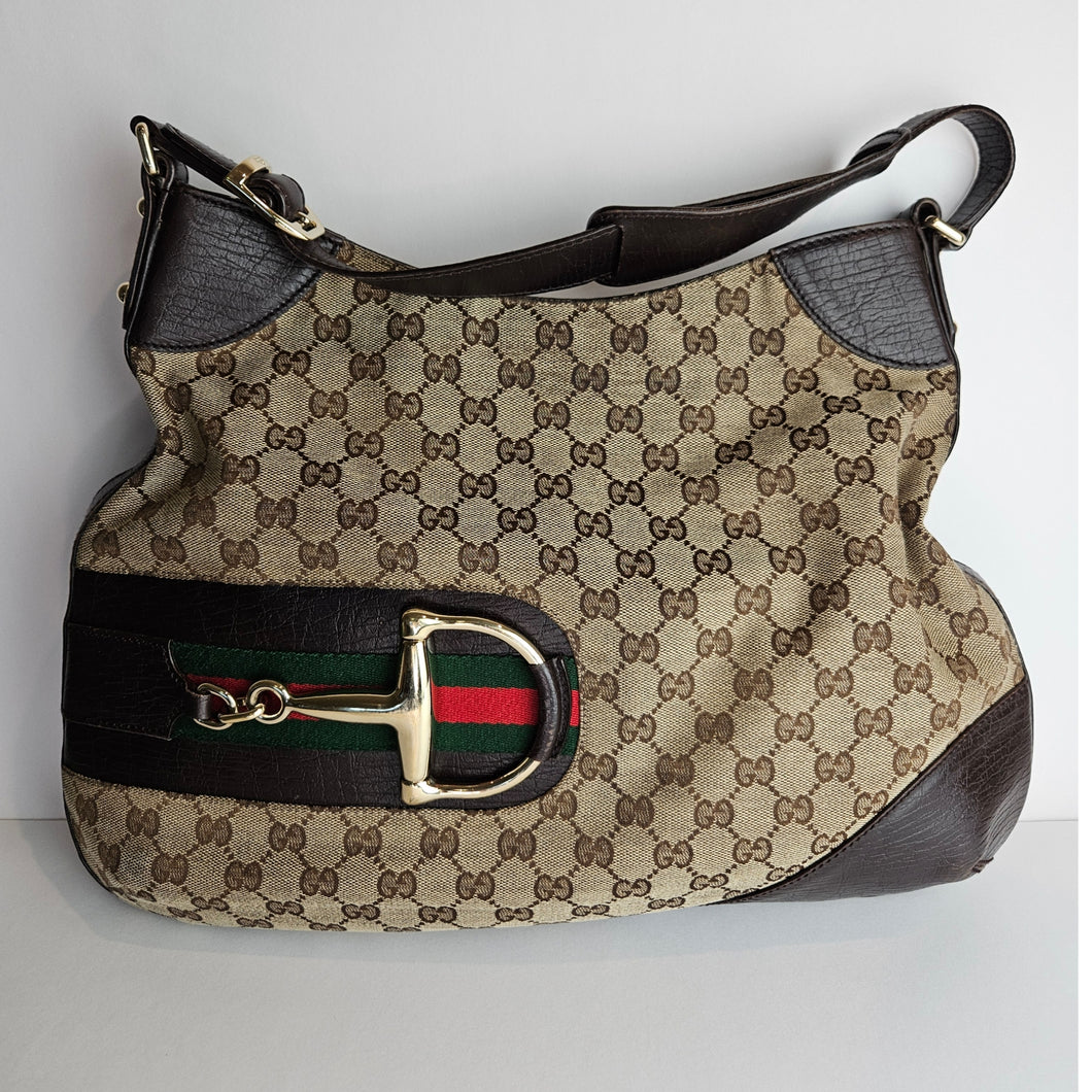Authentic G G Icon Bits Sherry Shoulder Bag