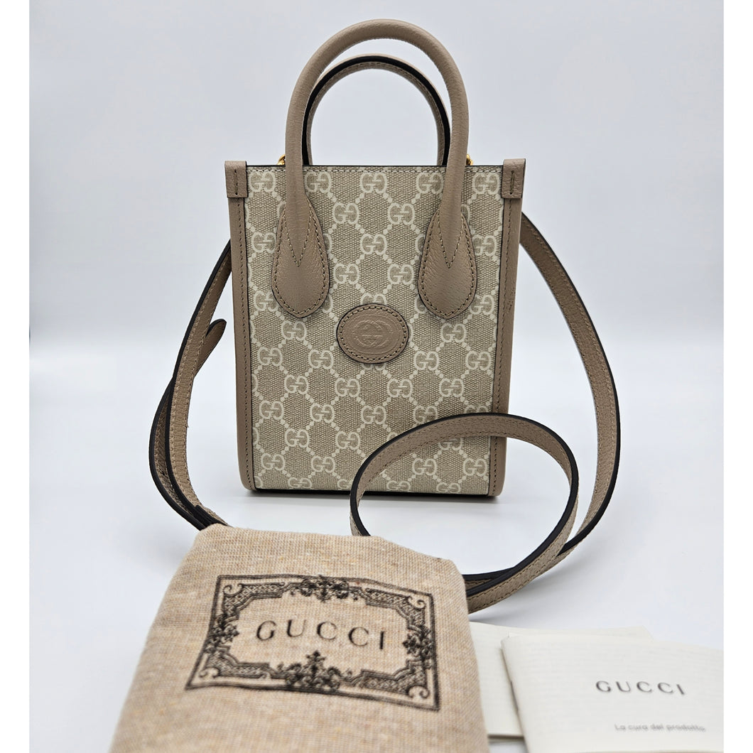Authentic G G Interlocking G Mini Tote