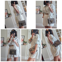 Load image into Gallery viewer, Authentic G G Interlocking G Shoulder Bag Gray
