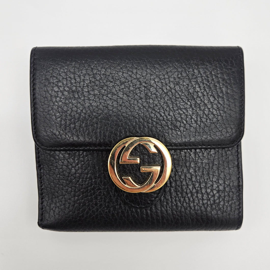Authentic G G Interlocking G Wallet Black