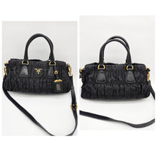 Load image into Gallery viewer, Authentic PradaGathered Black Handbag
