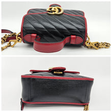 Load image into Gallery viewer, Authentic G G Marmont Top Handle Black Red
