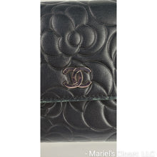 Load image into Gallery viewer, C C Black Camellia Lambskin Wallet

